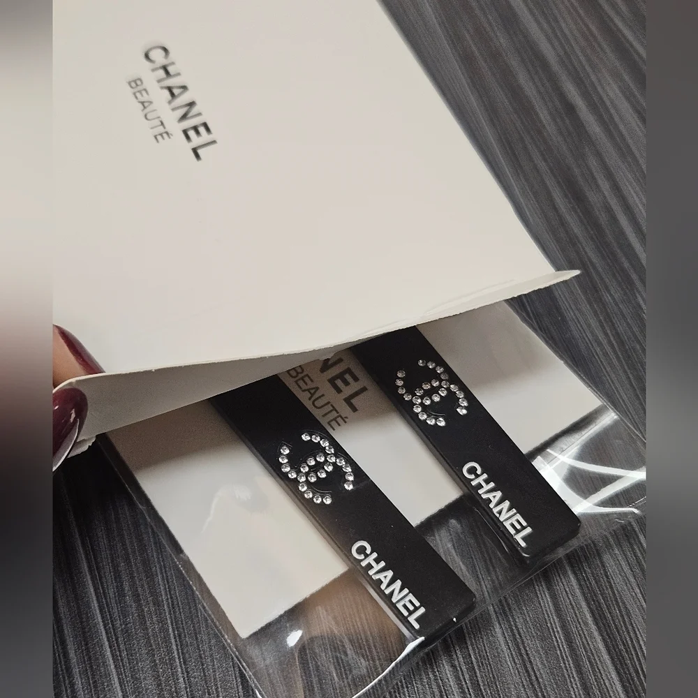 NIB Black Crystal Hair Clip Duo